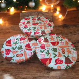 Reversible Christmas Bowl Covers, Set of 3,  Kitchenaid Bowl Cover